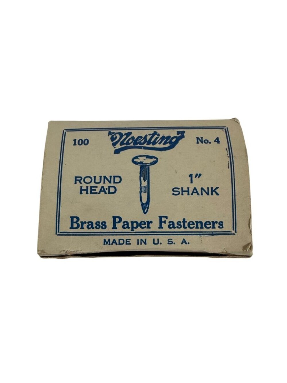 Noesting Brass Paper Fasteners Brads Shank Box USA Office Supplies Ephemera